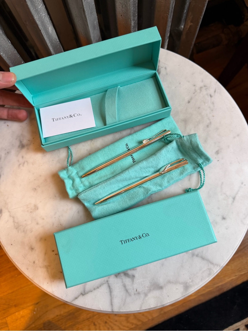 NEW Tiffany & Co. Elsa Peretti Silver Pen Set of 2